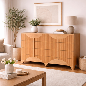 ชุดเฟอร์นิเจอร์ห้องนอนและห้องนั่งเล่น HAVASU Collection ทำจากไม้ เป็นมิตรกับสิ่งแวดล้อม ราคาดี ตู้เสื้อผ้าไม้ 6 ลิ้นชัก - Product Image 2