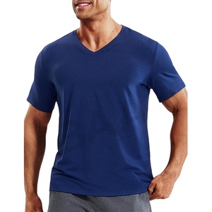 T-shirts de sport pour hommes à col en V, respirants, à manches courtes, anti-transpiration, pour la course à pied, la salle de sport, décontractés - Product Image 1