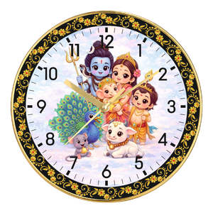 Liviya Mahadev Promotional Office Plastic Wall Clock Trishul Design Personalized Printing <b>Gift</b> <b>Box</b> for Christmas Back School - Product Image 2
