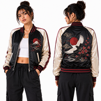 Veste Courte en Satin pour Femme avec Broderie Libellule et Doublure Douce – Vêtement d'Extérieur de Qualité pour Fabricant OEM à Marque Privée – Vente en Gros