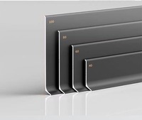 Plinthe en alliage d'aluminium sans clouage facile à installer, bande de plinthe métallique autocollante 6cm/8cm, étanche et sans perçage