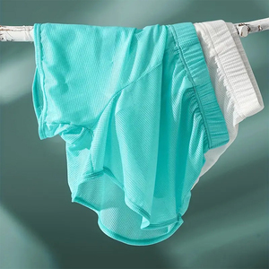 Pantalones Cortos Deportivos Elásticos de Malla Sólida para Correr, de Secado Rápido, Transpirables, Ecológicos, de Poliéster y Algodón, Personalizables para Gimnasio - Product Image 5