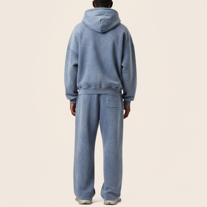 Premium Custom Men's Vintage Acid Washed Winter Casual Solid Streetwear Tracksuit Sun Faded Digital Print Logo Fleece 100% - Product Image 4