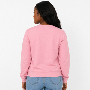 Sweat-shirt col rond uni en polyester/coton écologique pour femme, automne/hiver, avec motif de lettres vertes sur le devant, design chenille - Product Image 2