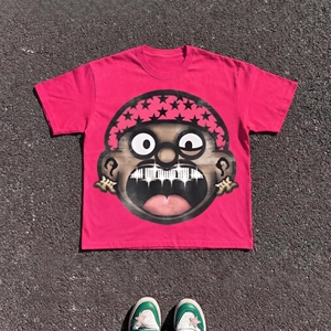 เสื้อยืดกราฟิกโอเวอร์ไซส์สั่งทำพิเศษ ผ้าฝ้าย 100% สตรีทแวร์ พิมพ์ลายการ์ตูน DTG ทรงบ็อกซี่ ใส่ได้ทั้งชายหญิง สั่งทำโลโก้ได้ OEM ODM - Product Image 5