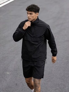 Two Pieces Casual Men's Breathable Printed Polyester/Cotton Fleece Sweat Short Set <b>Track</b> <b>Suit</b> Distressed Acid Wash Autumn OEM - Product Image 1