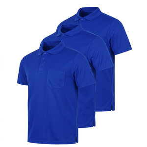 Polo de Manga Corta para Hombre, Color Sólido, con Bolsillo, Casual, Tejido Popelín, Corte Regular, Azul Marino, Negro - Product Image 6