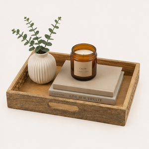 Handcrafted Jali Cutwork Wooden Serving Tray Sustainable Mango Wood Square Platter With Handles For Home <b>Decor</b> & <b>Kitchen</b> Usage - Product Image 6