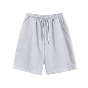 Shorts Bermuda en Coton Noir Uni pour Homme, Taille Mi-Haute avec Cordon de Serrage, Tissu Tricoté Respirant Décontracté - Product Image 6