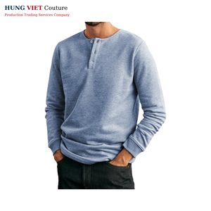 Camiseta informal de manga larga para hombre, color beige Arena, longitud de cadera relajada, tejido de punto - Product Image 5