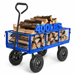 Chariot de jardin robuste en polyéthylène OEM/ODM avec mécanisme de basculement breveté pour le transport de paillis, de terre et de bois de chauffage - GARPYC000 - Product Image 2