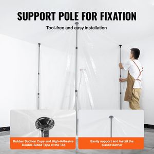 Pali barriera polvere di 12 Ft con 4 pali telescopici sistema di tenda per la pista di controllo della polvere e accessori - Product Image 6