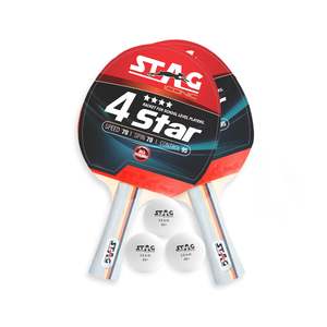 STAG ICONIC Kit de Tennis de Table Intermédiaire Premium avec Étui Portable, 2 Raquettes et 3 Balles en Bois Composite pour Entraînement Familial - Product Image 4