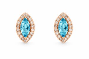 <b>Blue</b> Topaz Color CZ Marquise <b>Earrings</b> 925 Sterling Silver Handmade <b>Stud</b> <b>Earrings</b> For Women - Product Image 6