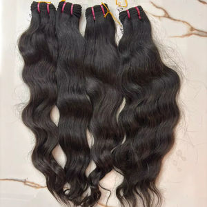 Extensiones de Cabello Humano Natural Indio 100% Virgen con Clip, Juego Completo para Cabeza, Negro Natural, Liso Sedoso - Product Image 1