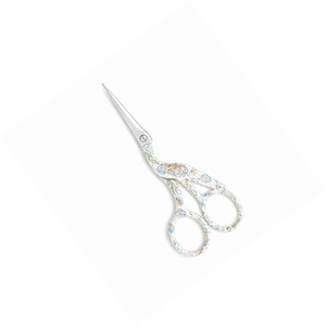 Vintage Shell Floral Embroidery Scissors 4.5 Inch Stainless Steel Sharp Pointed Crane Embroidery Scissors - Product Image 4