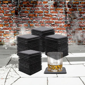 Luxury Natural <b>Slate</b> Stone Square Coasters Eco Friendly Handmade Drink <b>Mats</b> with Durable Finish for Elegant <b>Table</b> Protection - Product Image 1