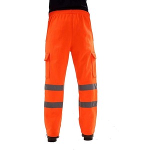 Pantalon de travail haute visibilité orange réfléchissant pour hommes, pantalon cargo haute visibilité, vêtements de sécurité industrielle, pantalon de travail pour la construction - Product Image 2