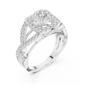 แหวนหมั้นเพชรทรงกลมทองคำ 14K สีเหลืองสำหรับผู้หญิง |   เพชรที่เพิ่งเพาะเลี้ยง - Product Image 2