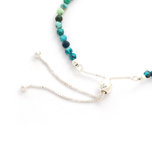 Premium 925 <b>Sterling</b> <b>Silver</b> Trendy Chrysocolla Beads Bolo Bracelet with Soft Flex <b>Wire</b> Box Chain Gift Pack of 6 for Women - Product Image 2