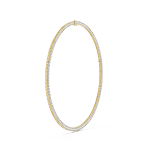 Collier tennis en or jaune avec diamants de laboratoire taille émeraude pour femme |   Bijoux de luxe pour mariage, cadeau de mariée - Product Image 4
