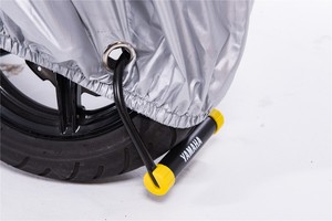 Cubierta de motocicleta de tamaño XXL de alta calidad, tela Oxford UV impermeable de PVC negro plateado, diseño plegable directo de fábrica - Product Image 5