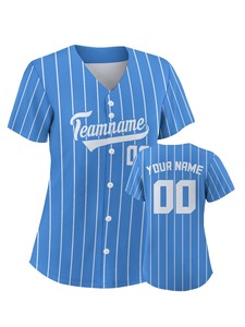 Camiseta de Béisbol Personalizada con Cuello en V, Malla, Manga Corta, Cierre con Botones, Nombre del Equipo, Número, Impresión Digital, Uniforme Deportivo para Hombre - Product Image 5