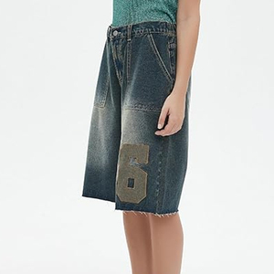 Proveedor de Pantalones Cortos de Mezclilla con Lavado Ácido al por Mayor, Unisex, Corte Holgado, Estilo Urbano, Vintage, de Algodón - Product Image 3