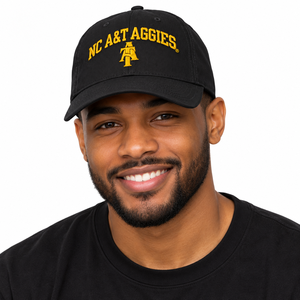 Gorra de Béisbol Bordada Personalizada al por Mayor NC A&T Aggies, Gorra Universitaria, Gorra Deportiva Negra Varsity, Marca Privada - Product Image 3