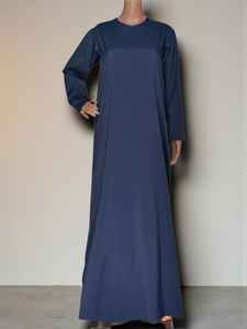 Ensemble 2 pièces de luxe AWAIS HOUSE pour femmes musulmanes, robe longue simple et élégante en satin perlé, coupe trapèze, écologique, vente en gros - Product Image 3