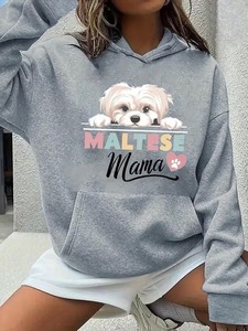 Sweat-shirt oversize à logo personnalisé pour femme, coupe lourde, épaules tombantes, streetwear vierge - Product Image 3