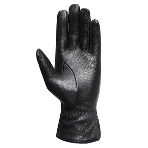 Gants d'hiver en cuir véritable pour hommes, à doigts entiers, doux, chauds, respirants, compatibles écran tactile, durables, design classique, antidérapants, pour usage quotidien - Product Image 1