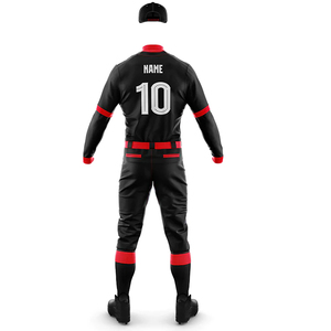 ชุดเบสบอลสีดำเขียวสำหรับผู้ชาย เสื้อและกางเกงขายาว ดีไซน์ไล่เฉดสีตรงกลาง ผ้าซับเหงื่อ ยืดได้สี่ทิศทาง - Product Image 6