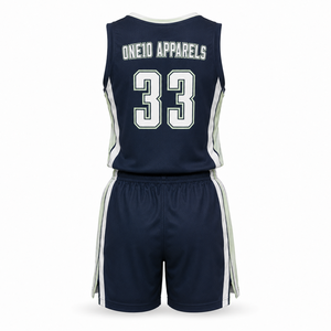 One10 <b>Women's</b> Basketball Jersey Set Sleeveless V-Neck 33 Number Sporty Breathable Durable Polyester/Cotton <b>Shorts</b> Side <b>Stripe</b> - Product Image 3