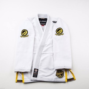 Kimono de BJJ Shoyorol noir avec logo brodé, coupe classique, unisexe, vêtements d'arts martiaux brésiliens pour adultes, coton extensible durable, Jiu Jitsu - Product Image 1