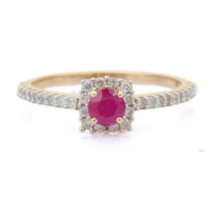 14K Solid Gold Hip Hop Ruby <b>Ring</b> Set-<b>Resizable</b> Wedding Band - Product Image 1