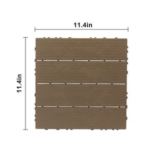 27 Pack Plastic Interlocking Deck Tiles 11.4"x11.4" Waterproof Flooring for Indoor Outdoor Patio 27 Pack 11.4"x11.4" Decking - Product Image 2