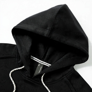 Ensemble de survêtement 2 pièces pour homme, couleur unie, sweat à capuche et pantalon ample, en molleton doux, tenue décontractée / Logo personnalisé disponible - Product Image 2