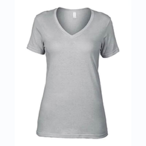 T-shirt décontracté à col en V pour femme, en jersey respirant coton/fibre de bambou, coupe ajustée, broderie logo, boutons, grandes tailles, vente en gros ODM - Product Image 4