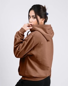 Sweat-shirt à capuche unisexe marron, coupe classique, décontracté, pour l'automne, 100 % coton molletonné, anti-boulochage numérique, avec poches, coupe régulière - Product Image 3
