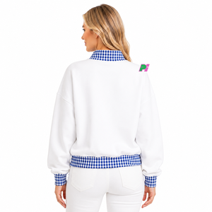Pook International OEM ODM Custom Oversized Mock Neck Drop-shoulder Sweatshirt 100% Cotton <b>Fleece</b> Streetwear <b>Women's</b> - Product Image 3