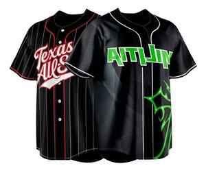 Maillot de baseball pour homme adulte en polyester respirant, impression par sublimation, uniforme blanc et noir dégradé 18 HSM4W - Product Image 2