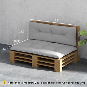 Cojines Grises Claros de 2 Plazas para Jardín o Patio, 3.9 Pulgadas de Grosor, Diseño Acolchado, Ideales para Uso en Patio y Jardín - Product Image 3
