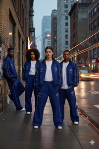 Survêtement réfléchissant 2 pièces pour homme, coupe-vent, tendance USA 2026, vêtements de sport, fournisseur, services OEM avec impression personnalisée - Product Image 2