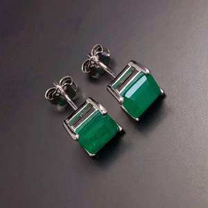 Pendientes de Esmeralda en Plata de Ley, Piedra de Nacimiento de Mayo, Joyería con Gemas, Regalo de Boda o Cumpleaños para Mujer - Product Image 3