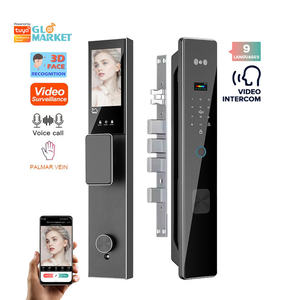 Serrure intelligente à reconnaissance faciale 3D avec caméra WiFi, interphone vidéo et alarme de détection de mouvement pour portes en bois de villas de luxe - Product Image 1