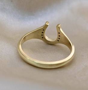 Anillo de Herradura de Plata de Ley 925, Chapado en Oro, con Circonitas, Anillo de la Suerte, Minimalista, Elegante, para Mujer, Regalo de Joyería de Buena Suerte - Product Image 3