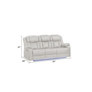 Divano Reclinabile Elettrico Moderno Contemporaneo Canger con LED, Beige, con Struttura in Legno e Metallo, Include Portabicchieri - Product Image 2