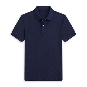 Chemise décontractée à col tricoté pour homme, 100 % coton, anti-plis, couleur unie, manches courtes, grande taille - Product Image 3