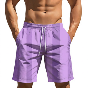 Men's Double <b>Layer</b> Casual Shorts Drawstring Closure Sublimation Print Elastic Waist Breathable Knitted Polyester/Cotton Custom - Product Image 3